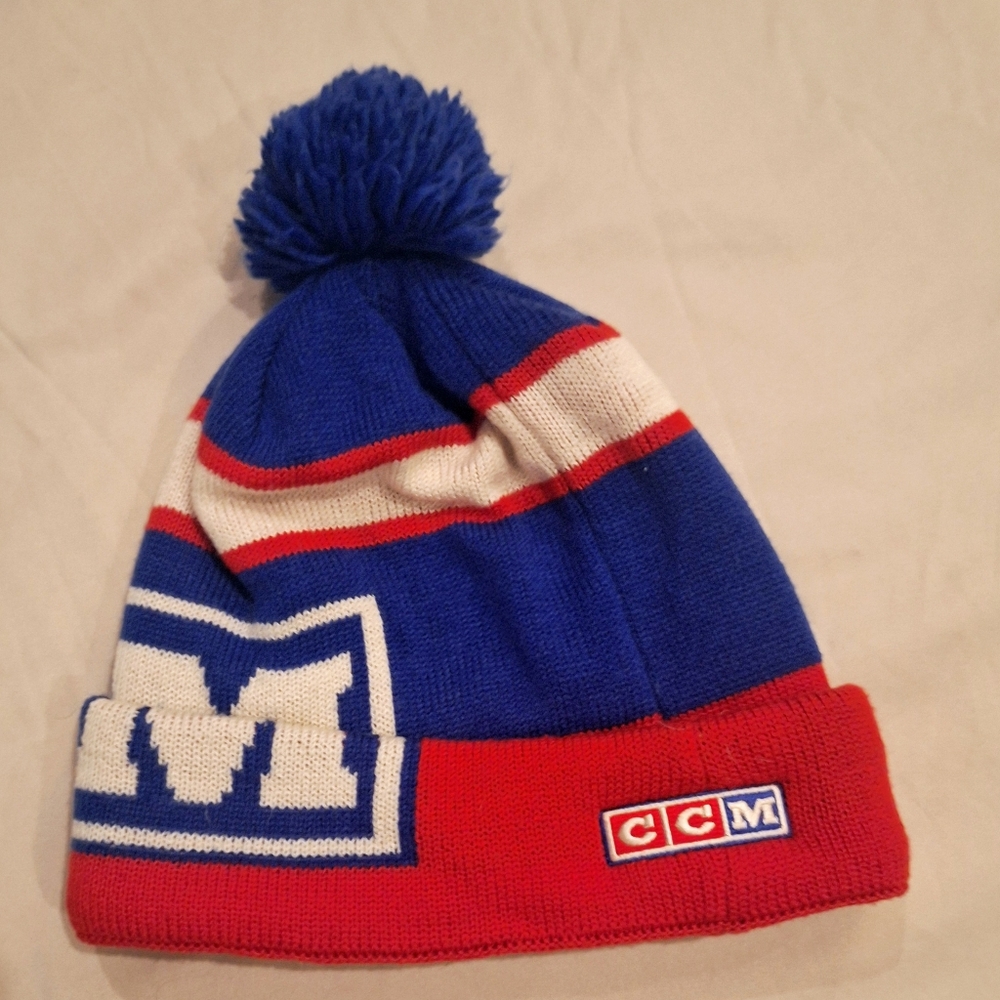 CCM Pom-Pom Beanie - Red, White, and Blue - Picture 2 of 4
